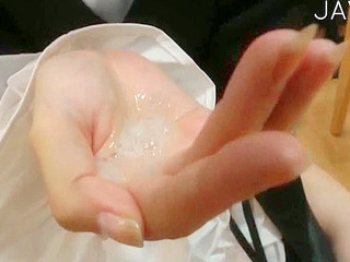 Vivacious babe with long locks delights in sucking a massive cock!